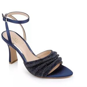 JEWEL BADGLEY MISCHKA, Evening Sandals, Size 8, Navy